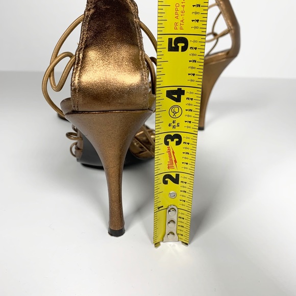 BCBGirls Copper Strappy Leather Heels Size 7.5 - Picture 7 of 8